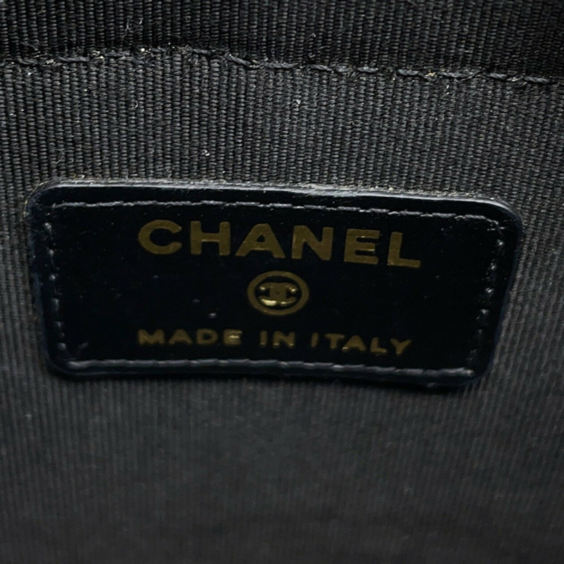 香奈兒鏈條單背包，Coco Mark，Matelasse Vanity，漆皮琺瑯，AP1616，黑色-13