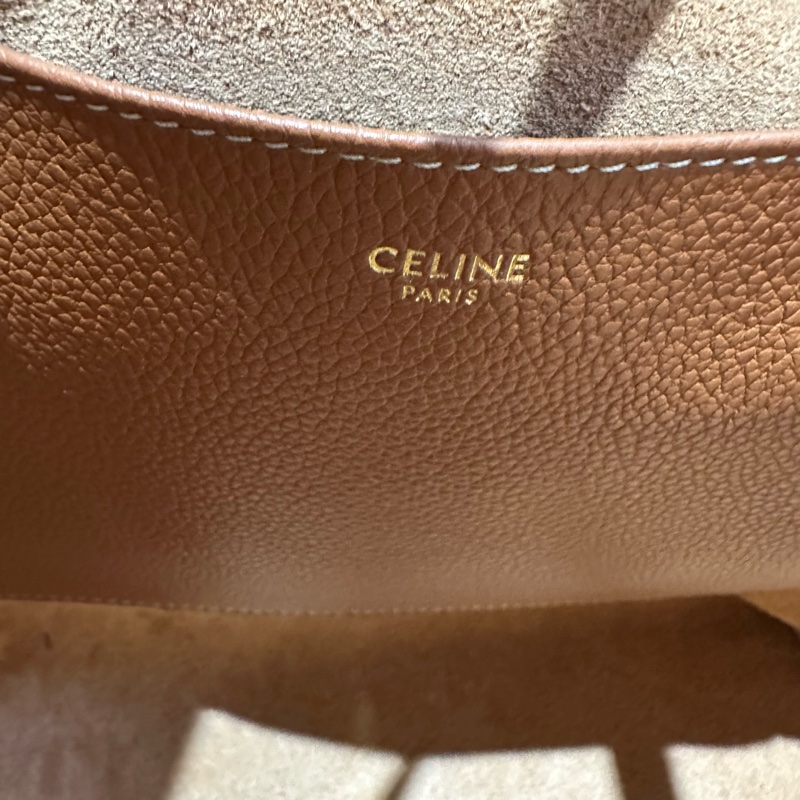 CELINE赛琳 牛皮托特包 中号 咖色-6