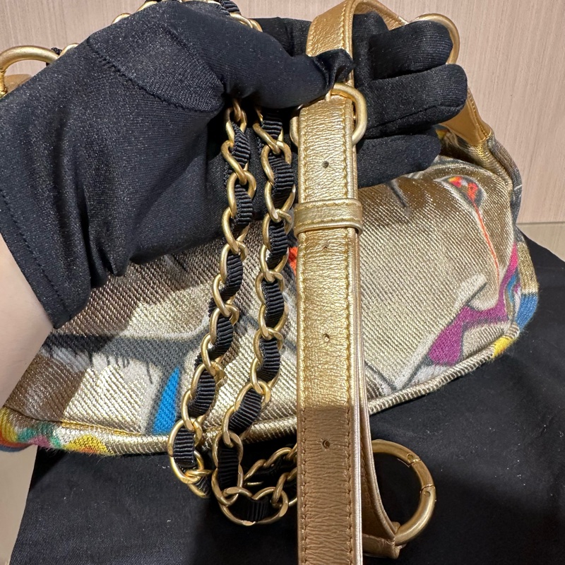 Chanel香奈儿 埃及系列 金色涂鸦 腰包-9