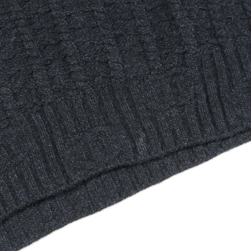 香奈兒 COCO 標誌紐帶連身裙 P75622K10839 羊毛羊絨混紡海軍藍二手 #34 女士 CC-4