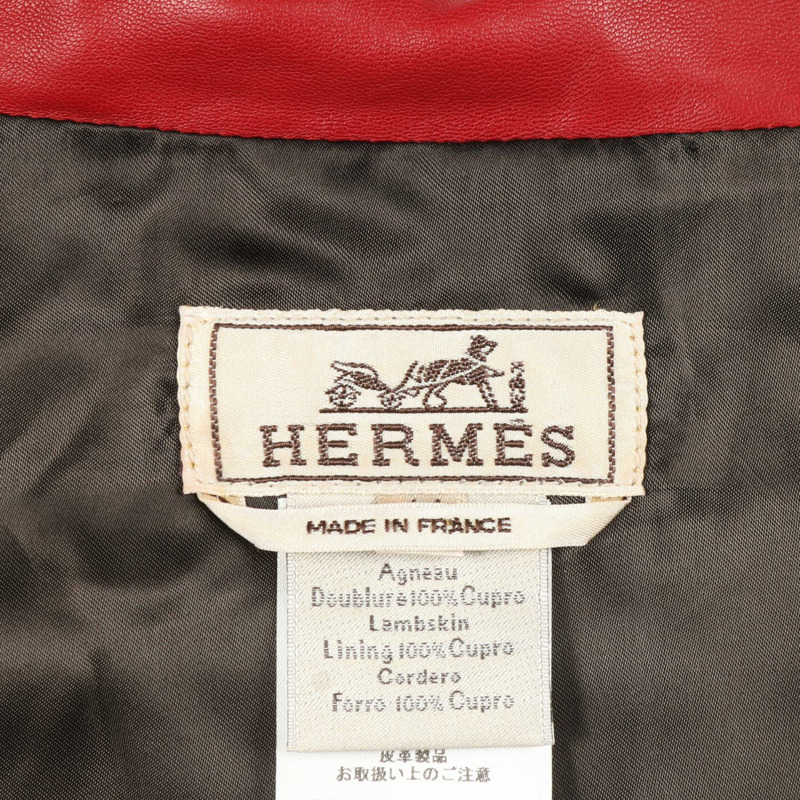 愛馬仕男士紅色羊皮牛仔褲（二手）-2