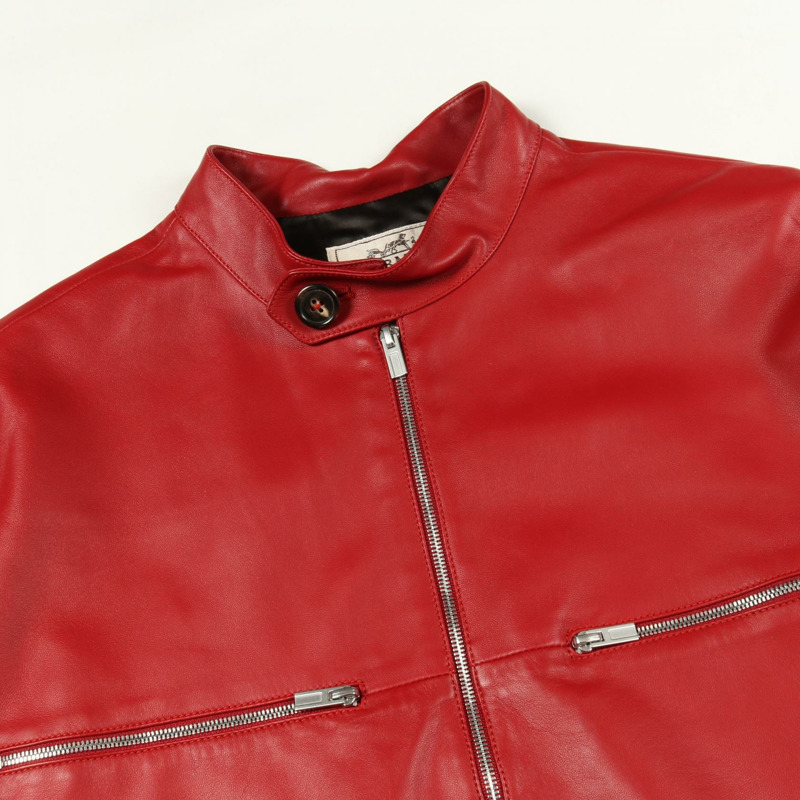 愛馬仕男士紅色羊皮牛仔褲（二手）-5