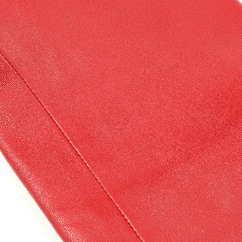 愛馬仕男士紅色羊皮牛仔褲（二手）-7