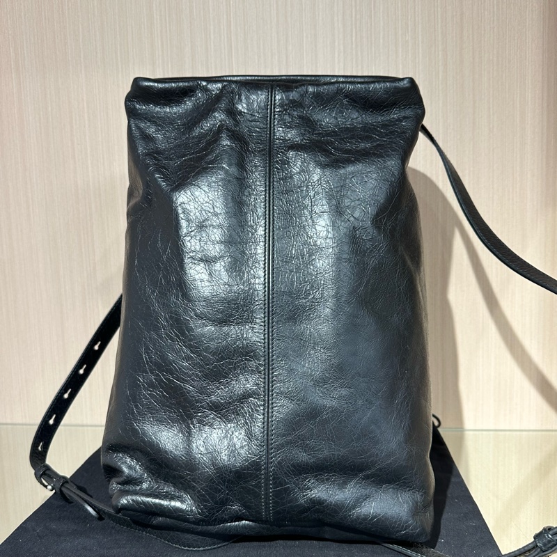 GUCCI古驰 互扣式双G书包背包双肩 黑色-4