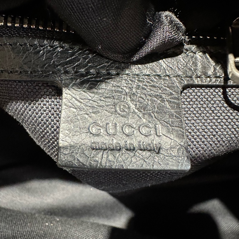 GUCCI古驰 互扣式双G书包背包双肩 黑色-8