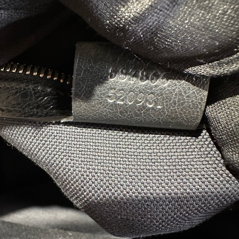 GUCCI古驰 互扣式双G书包背包双肩 黑色-9