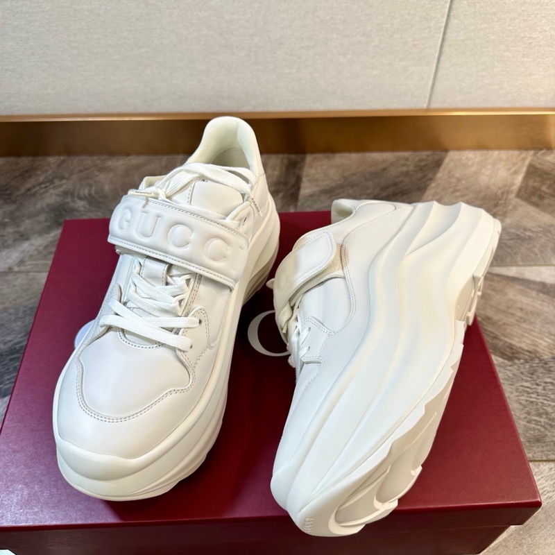 全新Gucci 古馳Wave字母魔術貼老爹鞋休閒鞋白色36.5碼-2