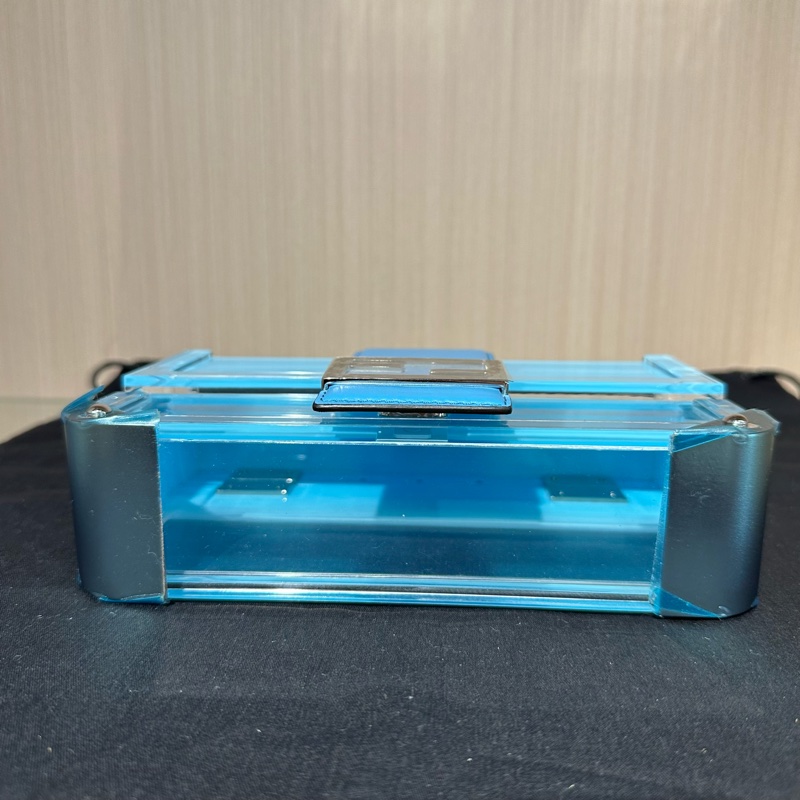 Fendi芬迪 亚克力 渐变透明盒子 斜挎包 蓝色-4