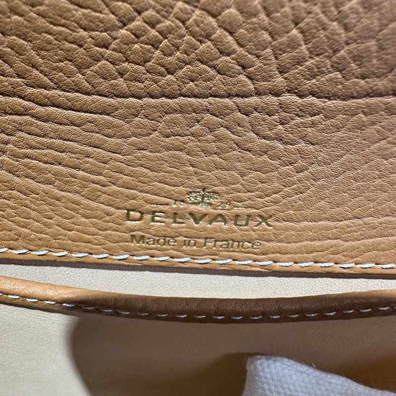 Delvaux Tempête金扣小牛皮 手提单肩斜挎包奶茶色-6