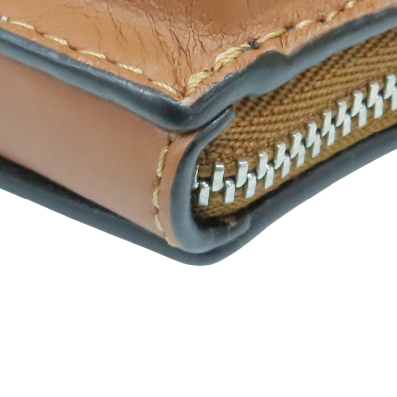 棕色牛皮 貝殼 拉鍊 零錢包 111.10.161【LOEWE 羅威】 111.10.161-6