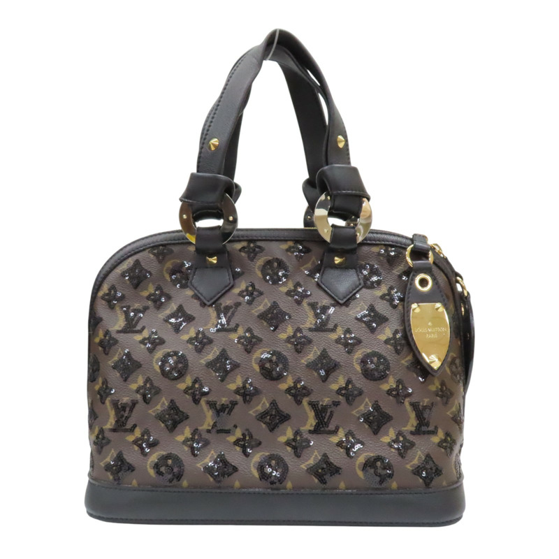 棕色 原花帆布 黑色亮片 Alma 手提包 限量版【LOUIS VUITTON LV 路易威登】 M40246-0