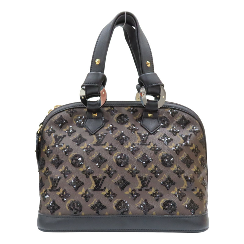棕色 原花帆布 黑色亮片 Alma 手提包 限量版【LOUIS VUITTON LV 路易威登】 M40246-1