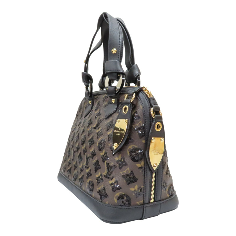 棕色 原花帆布 黑色亮片 Alma 手提包 限量版【LOUIS VUITTON LV 路易威登】 M40246-2
