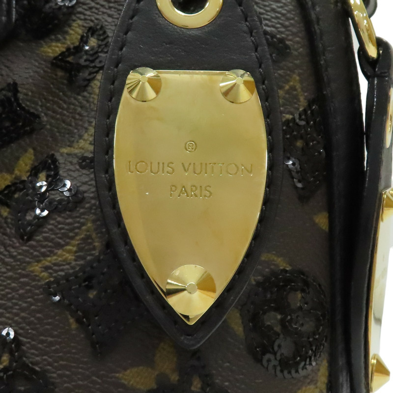 棕色 原花帆布 黑色亮片 Alma 手提包 限量版【LOUIS VUITTON LV 路易威登】 M40246-6