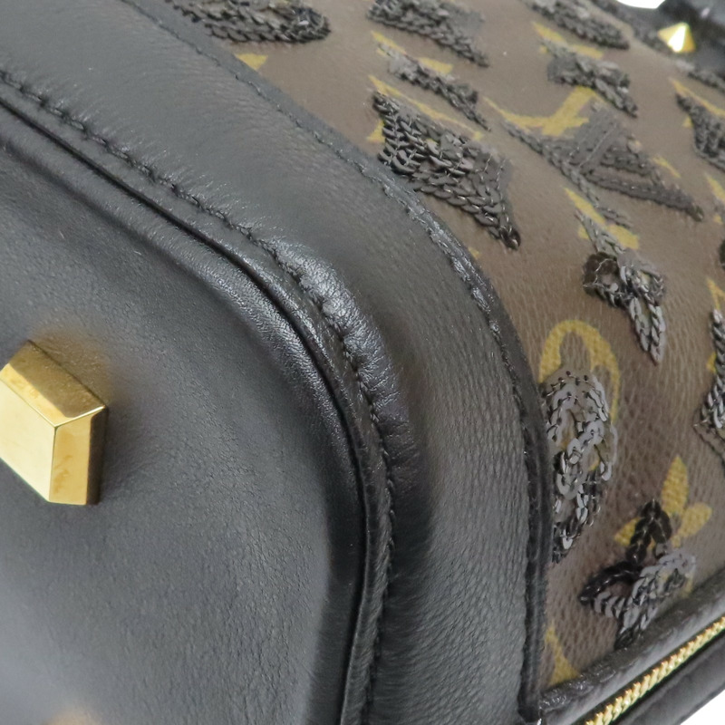 棕色 原花帆布 黑色亮片 Alma 手提包 限量版【LOUIS VUITTON LV 路易威登】 M40246-10