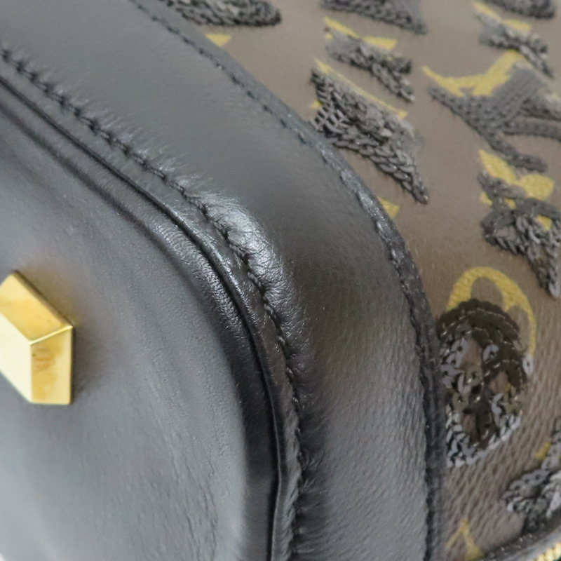 棕色 原花帆布 黑色亮片 Alma 手提包 限量版【LOUIS VUITTON LV 路易威登】 M40246-12