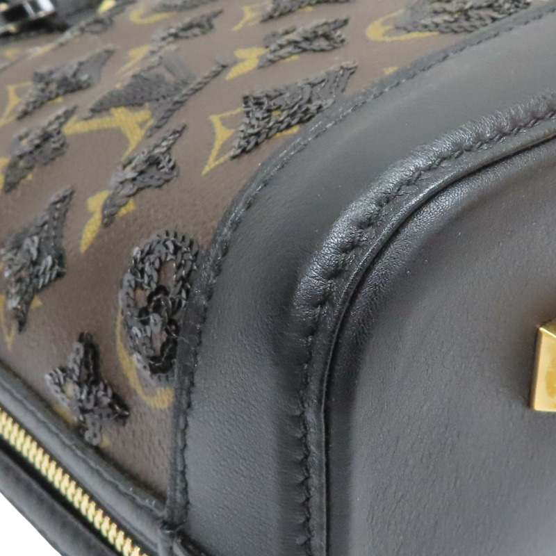 棕色 原花帆布 黑色亮片 Alma 手提包 限量版【LOUIS VUITTON LV 路易威登】 M40246-13