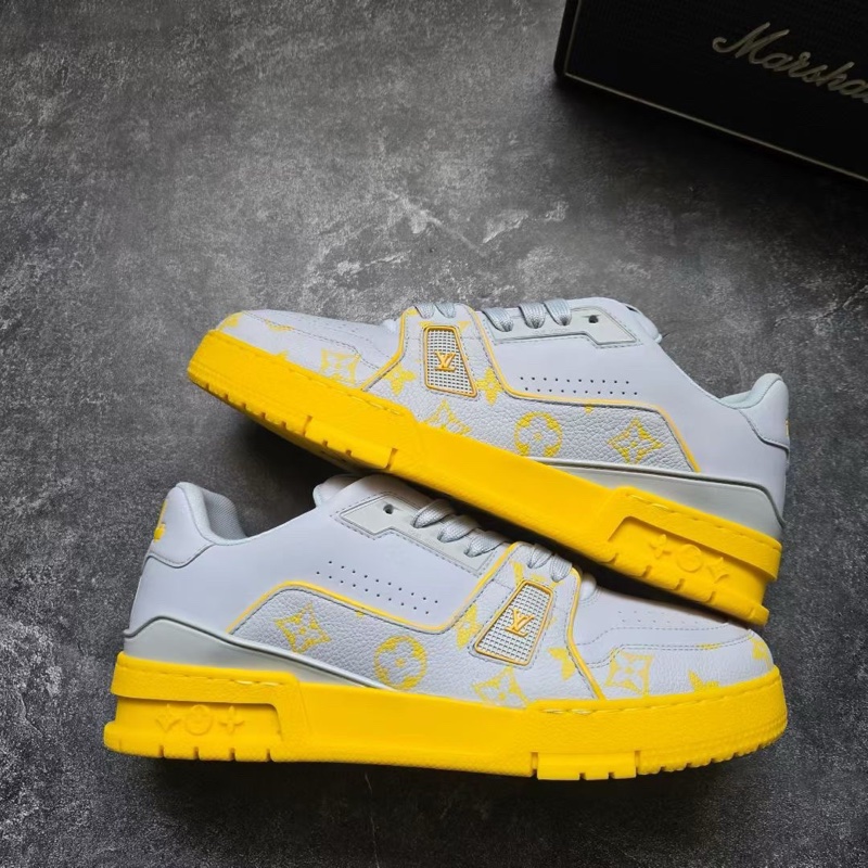 98新LOUIS VUITTON 路易威登 LV TRAINER 灰黃 6.5碼/40.5碼-6