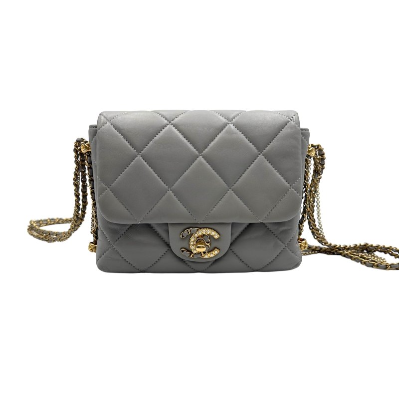 【美收精品】CHANEL 灰色單肩包 C-151【隔月月中將轉賣至日本 上架期限30天】-0