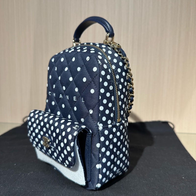 chanel香奈兒 24p 波點雙肩 小書包-2