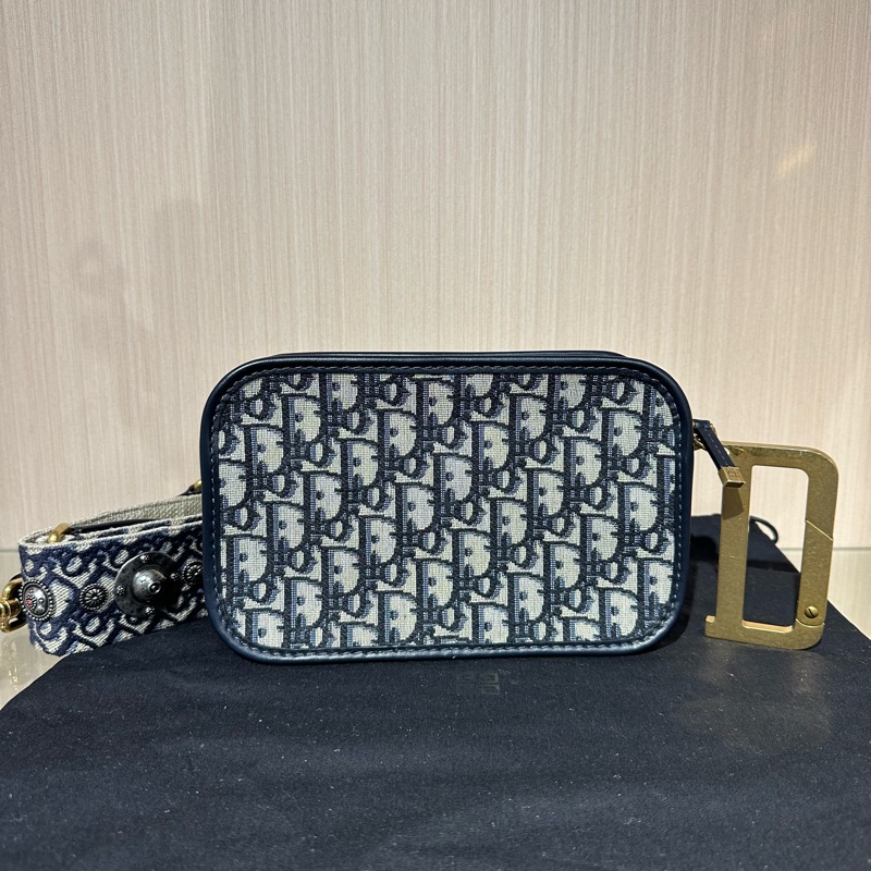 迪奧 Dior D字金屬扣 相機包 手拿包 重工肩帶-0