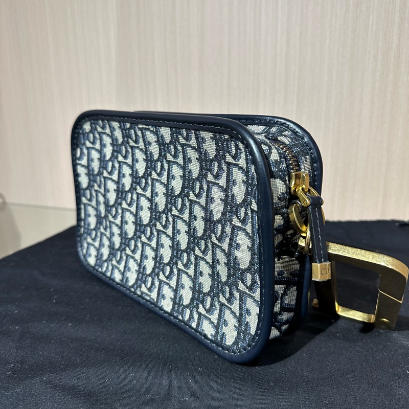 迪奧 Dior D字金屬扣 相機包 手拿包 重工肩帶-2