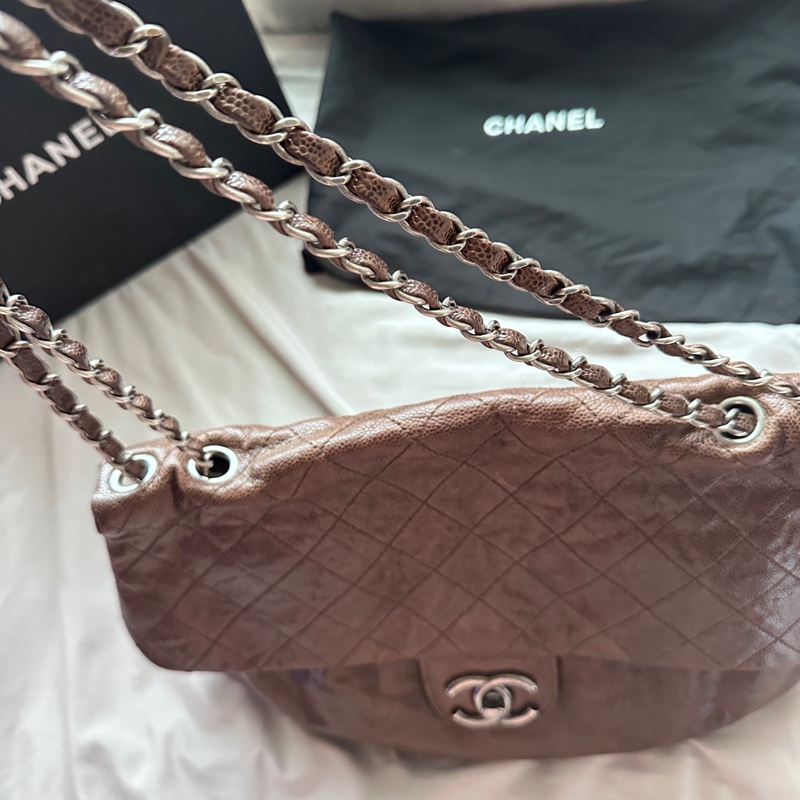 Chanel香奈兒稀有棕色雲朵大號機場包 | 氣質天花板 ✨-15