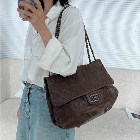 Chanel香奈兒稀有棕色雲朵大號機場包 ｜ 氣質天花板 ✨