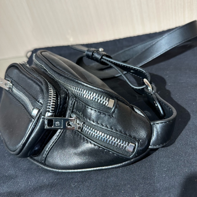 alexander wang亞歷山大王 斜挎包腰包 迷你 黑色-2