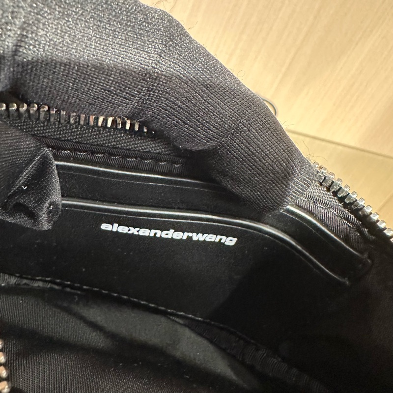 alexander wang亞歷山大王 斜挎包腰包 迷你 黑色-6