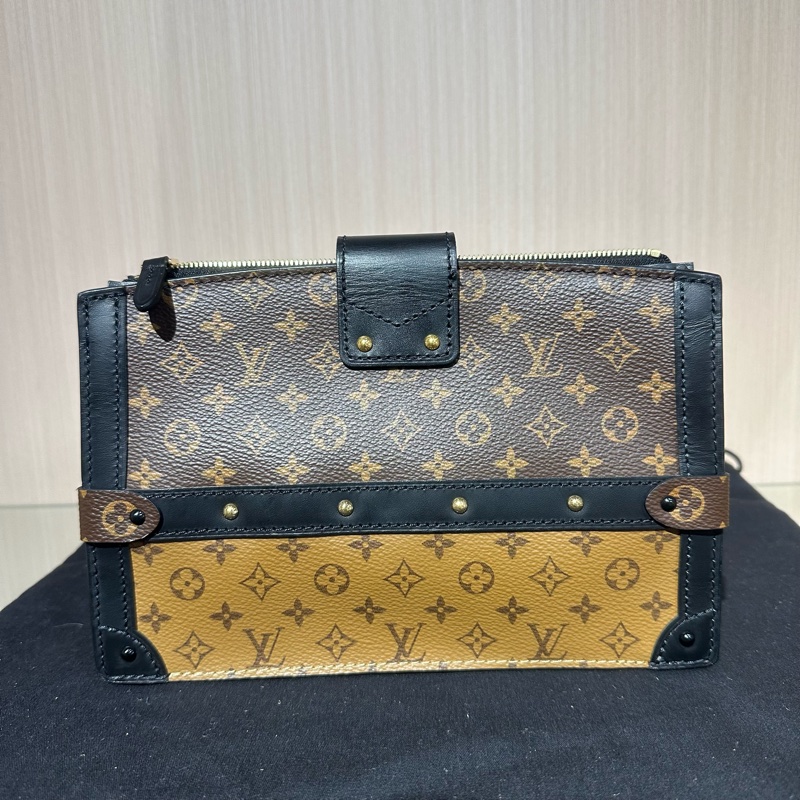 LV路易威登 老花 軟盒子 小方包 棕色-3