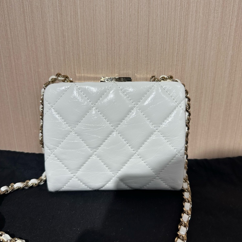 Chanel 香奈兒22Bmini白金蛙口包鏈條包-3