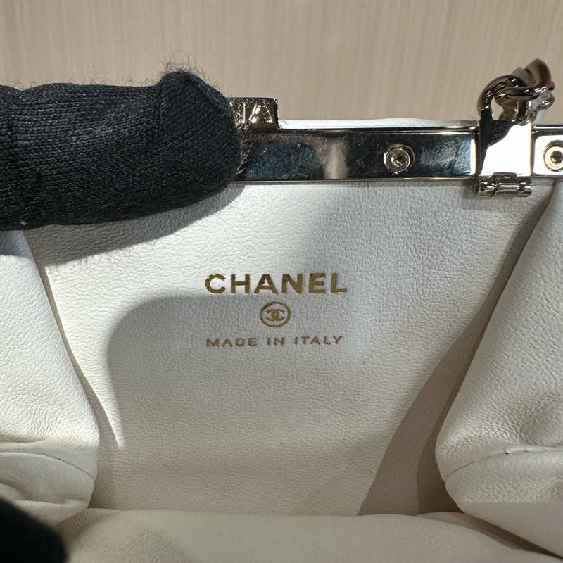 Chanel 香奈兒22Bmini白金蛙口包鏈條包-6