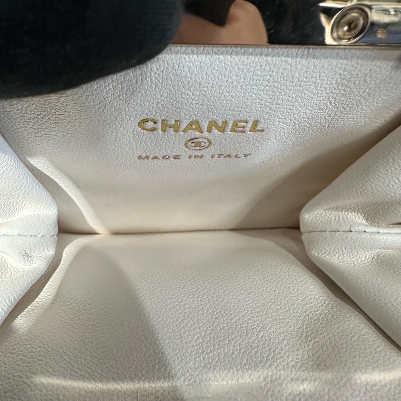 Chanel 香奈兒22Bmini白金蛙口包鏈條包-7