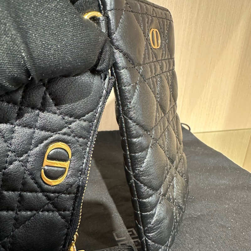 Dior 迪奧Caro系列 牛皮多功能手機包 黑色-1