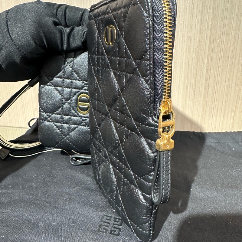 Dior 迪奧Caro系列 牛皮多功能手機包 黑色-2