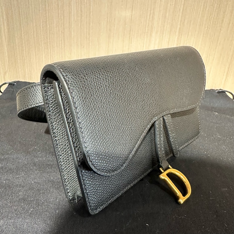 DIOR迪奧 Saddle 牛皮 馬鞍包腰包 黑色-1