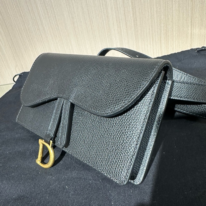 DIOR迪奧 Saddle 牛皮 馬鞍包腰包 黑色-2
