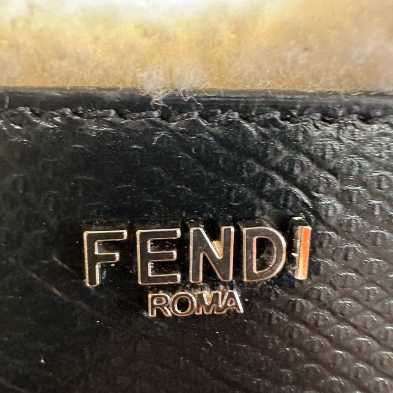 FENDI芬迪 飯團形 羊皮 單肩包 白色-4