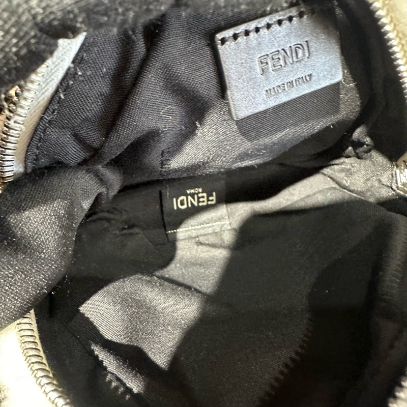 FENDI芬迪 飯團形 羊皮 單肩包 白色-6