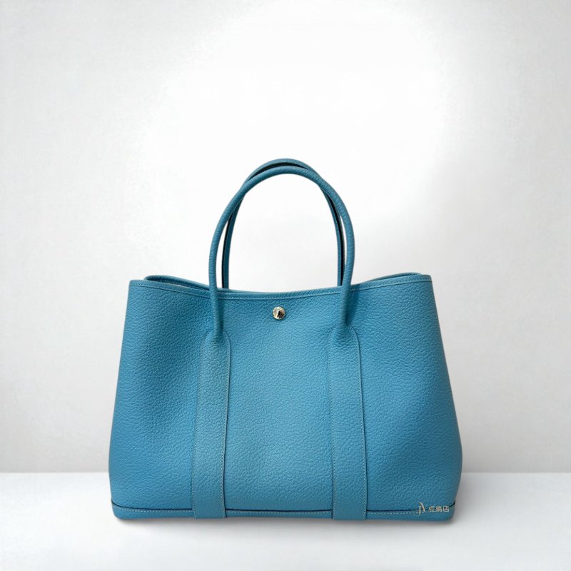 JS0028-Hermes P3北方藍Vache Country皮Garden Party36-0
