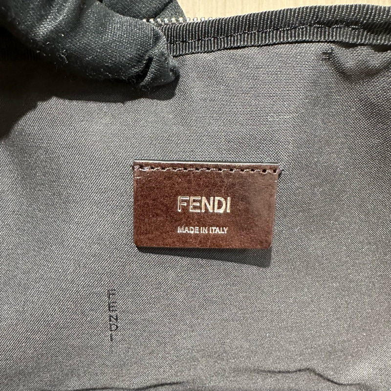 FENDI芬迪 滿印老花Logo洗漱包 化妝包小號 黑灰色-7