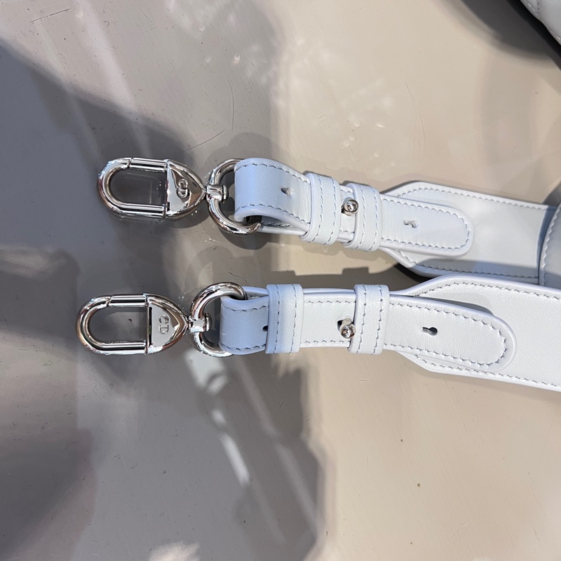 Dior 灰羊皮騰格Lady Dior小號淡金釦手提肩斜背包-21