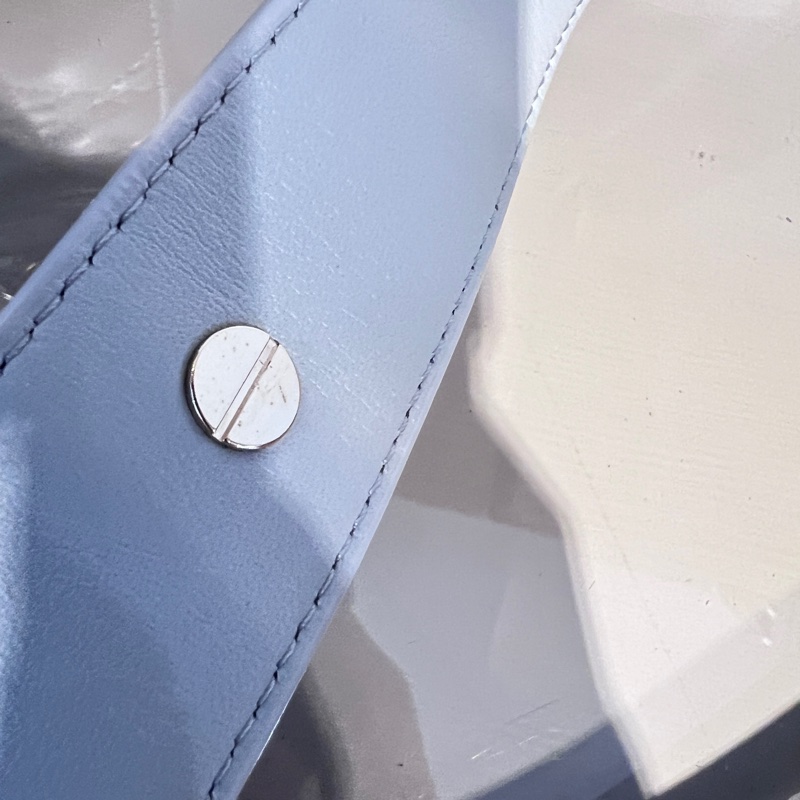 Dior 灰羊皮騰格Lady Dior小號淡金釦手提肩斜背包-22