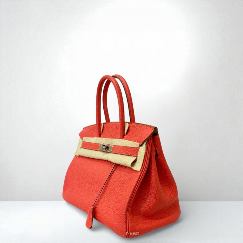 Hermes包包 T5玫瑰粉T/C銀釦30cm柏金Birkin-1
