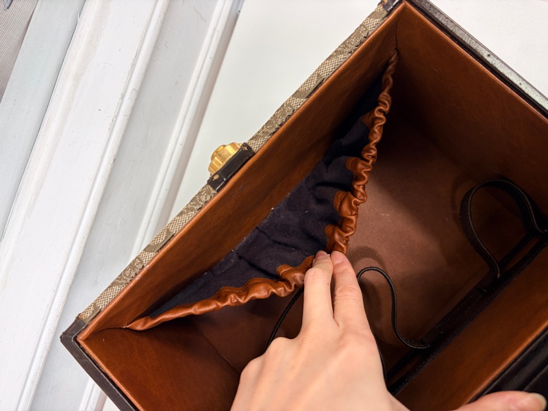 Celine 收藏品級 馬車老花手提化妝箱 棕色 真皮 思琳 手提包-22