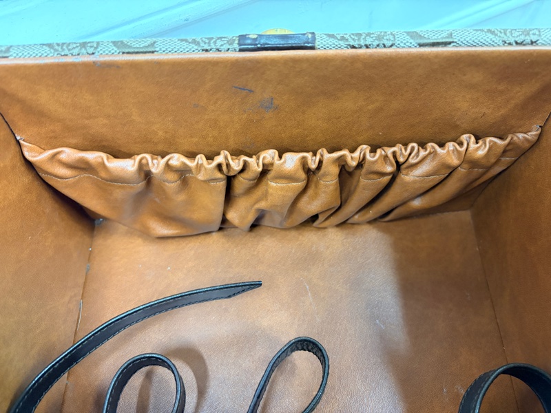 Celine 收藏品級 馬車老花手提化妝箱 棕色 真皮 思琳 手提包-23