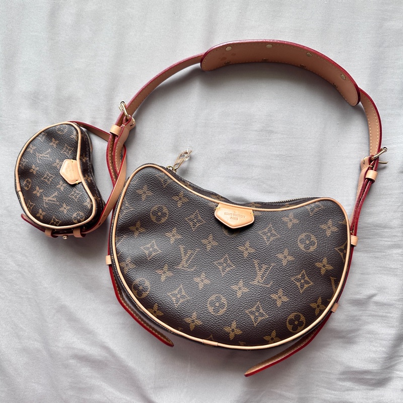 【極美私藏】LV Croissant 豌豆老花子母包 腋下包保值王-1