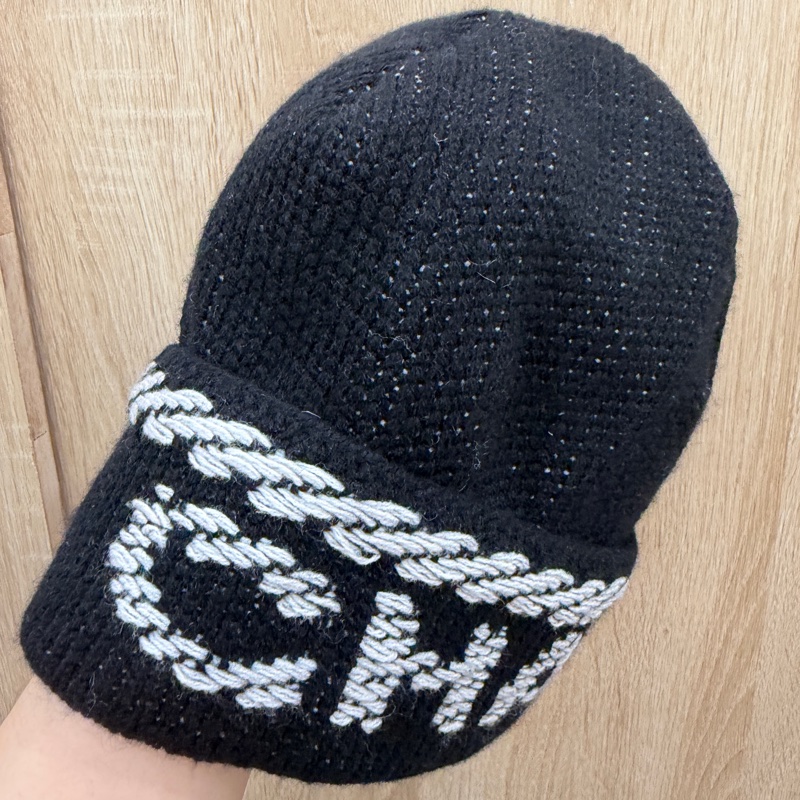 Chanel 黑色克什米爾羊毛毛帽-1