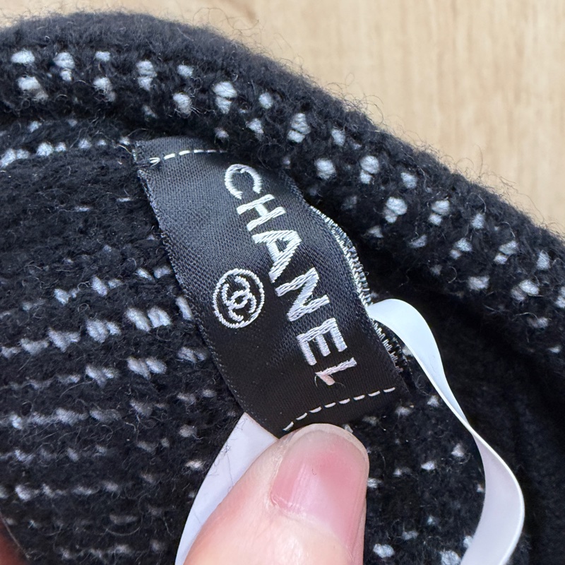 Chanel 黑色克什米爾羊毛毛帽-7